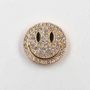 Boutons De Manchette En Métal Strass, Motif Visage Souriant, Collection Luxe h5 