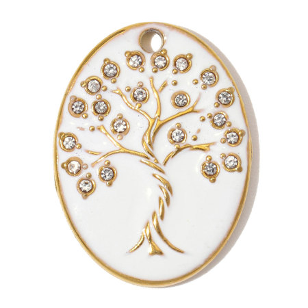 Pendentifs Pour Femmes En Acier Inoxydable, Ornés De Strass, En Forme De Cœur Et De Fleur Émaillée, Collection Romantique 2
