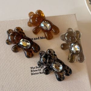 Pinces À Cheveux Simples, Mignonnes, À Motif Léopard Dégradé, En Acétate Et Strass h5 Image4
