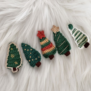 Pinces À Cheveux En Coton Tissé, Motif Plante De Noël Mignon Et Simple h5 Image3
