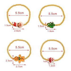 Bracelets De Perles De Noël Mignons Et Simples, Couleur Cuivre Et Or, Pour Femmes h5 Image4