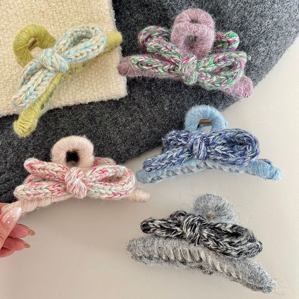 Pinces À Cheveux En Tissu Tissé Dégradé De Couleur Unie, Série Simple, Nœud Papillon Quotidien Image3