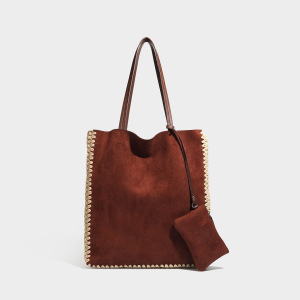Sacs À Bandoulière Carrés Pour Femmes, Style Décontracté, Couleur Unie, En Daim Tissé h5