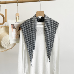 Écharpes Pour Femmes Simple Series Casual Stripe En Laine Et Polyester Mélangé h5 