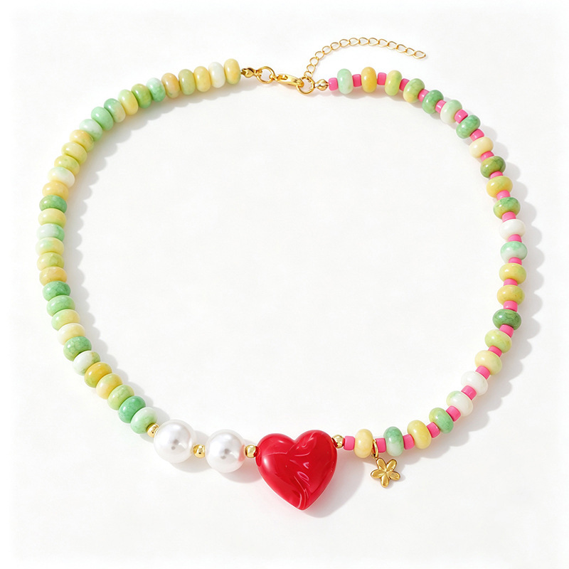 Colliers De Perles Pour Femmes, Collection Romantique Sweet Heart, En Pierres Naturelles 