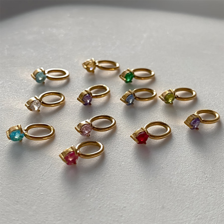 Pendentifs Pour Femmes En Acier Inoxydable, Forme Irrégulière, Étanches, Couleur Or, Avec Zircon, Collection Simple Series Diy 2