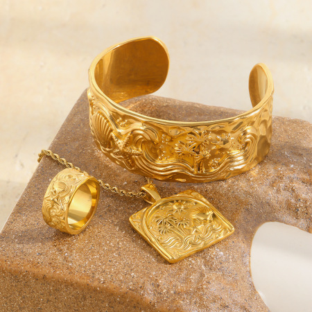 Ensembles De Bijoux Rétro En Acier Inoxydable, Couleur Or, Motif Coquillage Et Étoile De Mer 2