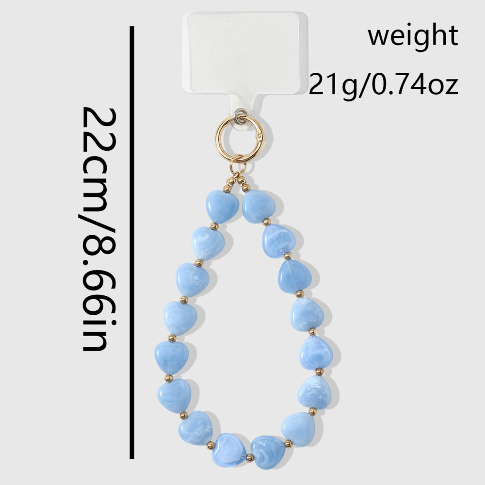 Chaîne De Téléphone En Alliage Avec Perles En Forme De Cœur, Collection Simple Series Daily Heart Beads Image2