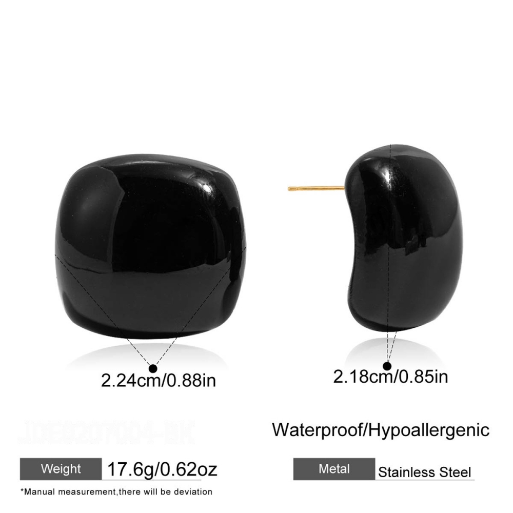 Boucles D'Oreilles Puces Pour Femmes, Collection Simple, Couleur Unie, En Acier Inoxydable Étanche, Couleur Or. 