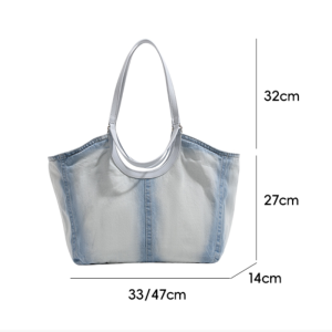 Sacs Fourre-Tout Pour Femmes En Coton, Style Décontracté, Couleur Unie Ou Dégradée h5 Image10