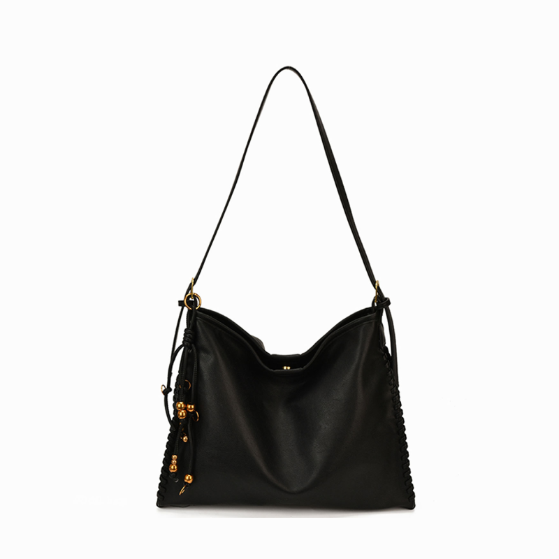 Sacs À Bandoulière Carrés Pour Femmes, Style Décontracté, Avec Détails Métalliques, Couleur Unie Et Pompon, En Pu Tissé. Image2