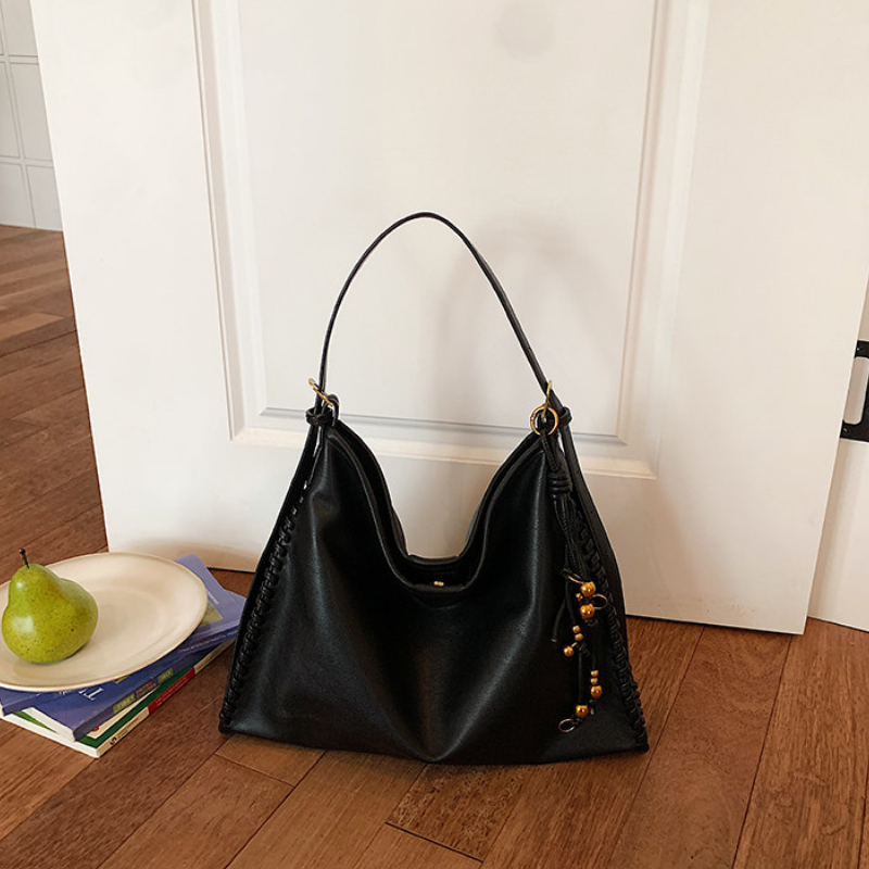 Sacs À Bandoulière Carrés Pour Femmes, Style Décontracté, Avec Détails Métalliques, Couleur Unie Et Pompon, En Pu Tissé. Image7