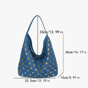 Sacs À Bandoulière Carrés Pour Femmes En Coton Uni, Style Décontracté, Ornés De Clous Et De Détails Métalliques. h5 Image10
