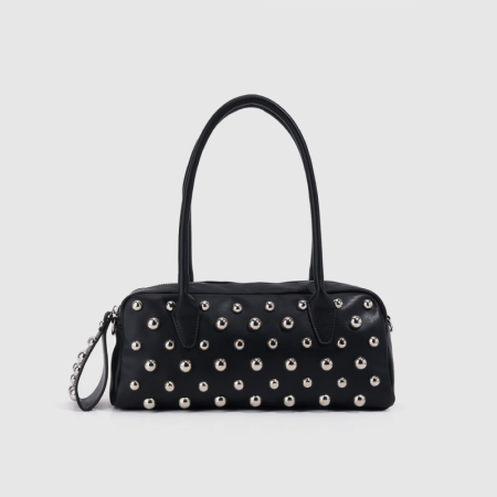 Sacs À Bandoulière Carrés Pour Femmes En Pu, Style Old Money, Ornés De Rivets Et De Détails Métalliques.