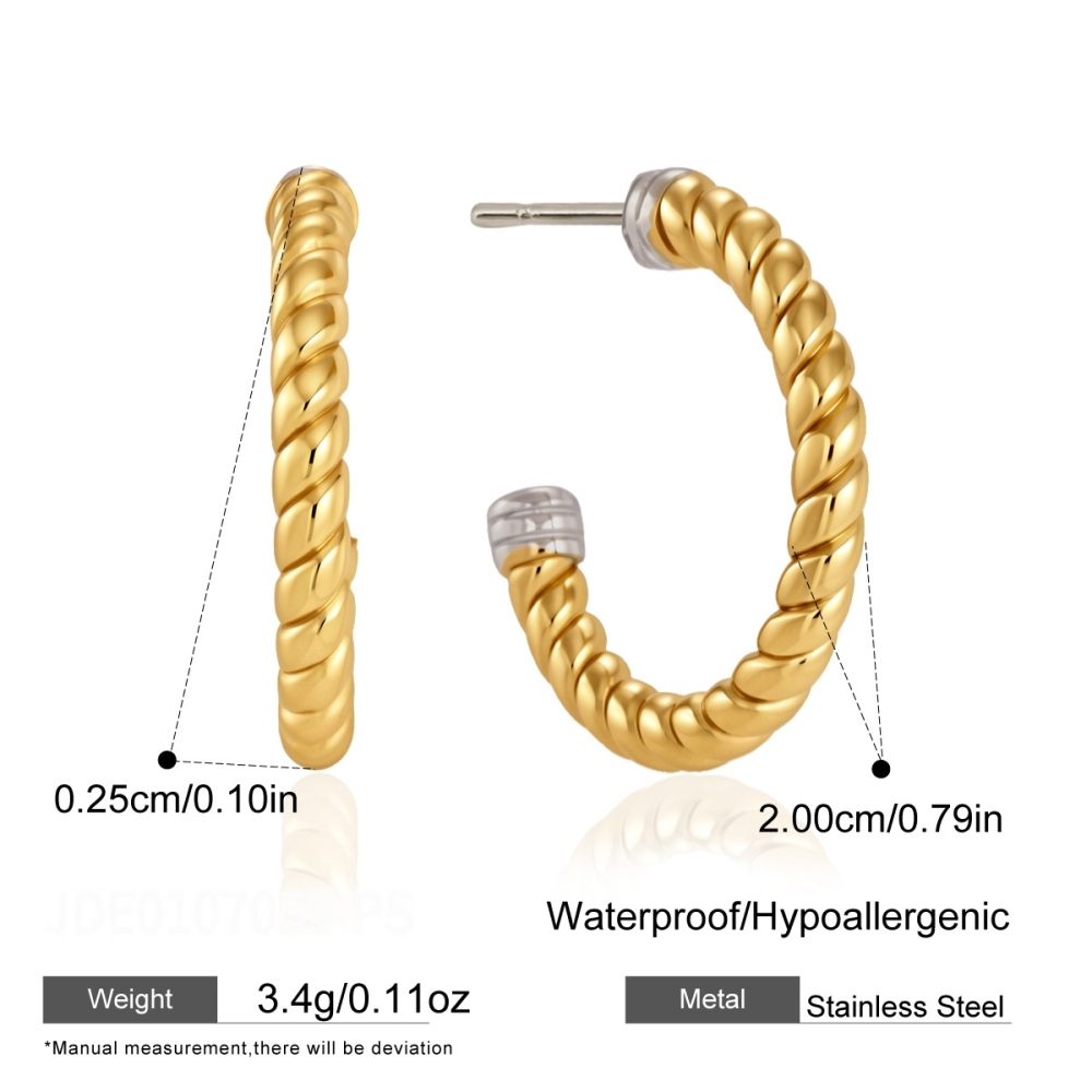 Boucles D'Oreilles Puces Pour Femmes, En Acier Inoxydable Imperméable, Avec Fil Multicolore Simple Et Zircon.