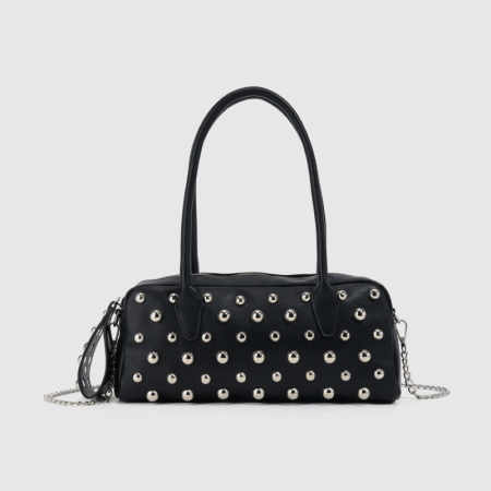 Sacs À Bandoulière Carrés Pour Femmes En Pu, Style Old Money, Ornés De Rivets Et De Détails Métalliques. 2