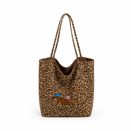Sacs À Bandoulière Carrés Pour Femmes, Style Décontracté, Imprimé Léopard Uni, Motif Teckel, En Polyester.