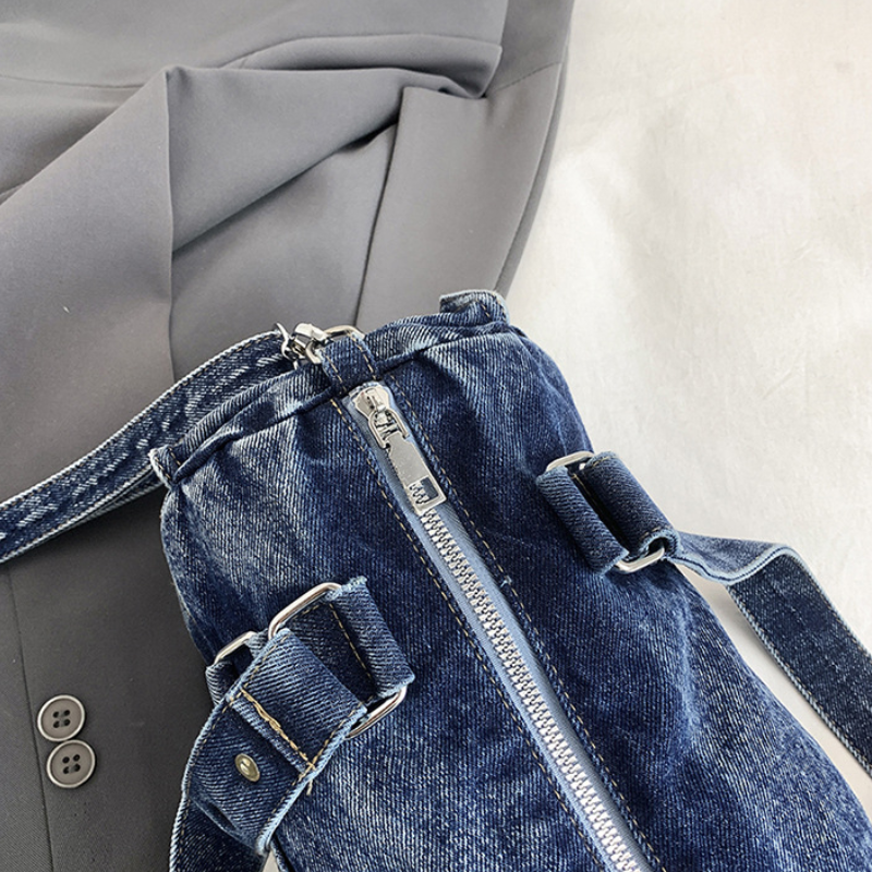 Sacs Bandoulière Femme Style Streetwear Avec Rivets Et Accessoires Métalliques, Couleur Unie, En Tissu À Rivets. h5Image9