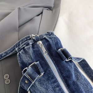 Sacs Bandoulière Femme Style Streetwear Avec Rivets Et Accessoires Métalliques, Couleur Unie, En Tissu À Rivets. h5 Image9