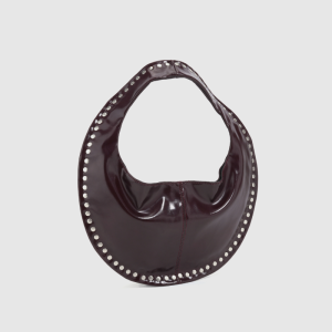 Sacs À Bandoulière Ronds Pour Femmes, Style Streetwear, Couleur Unie, Cloutés, En Pu. h5 Image2