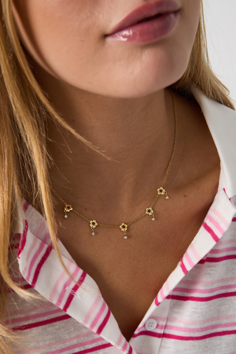 Colliers Pendentifs En Acier Inoxydable, Collection Fleur Simple Daily Simple, Bijoux Pour Femmes Image2