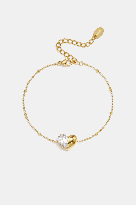 Bracelets À Breloques En Acier Inoxydable En Forme De Cœur, Collection Daily Simple, Bijoux Pour Femmes