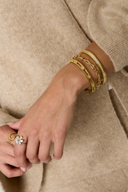 Bracelet Jonc En Acier Inoxydable, Style Cercle, Collection Simple Pour Femmes, Bijoux Du Quotidien 2