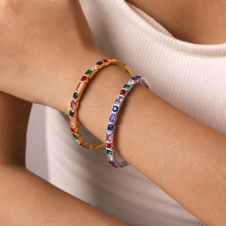 Bracelets Pour Femmes En Acier Inoxydable Imperméable Couleur Or Avec Zircon, Collection De Luxe 2