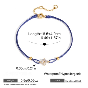 Bracelet Tressé Pour Femme En Acier Inoxydable Avec Croix Fleurie Et Zircon Doré h5 