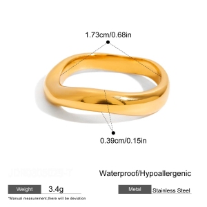 Bagues Pour Femmes En Acier Inoxydable Doré, Étanches, De Forme Elliptique Et Serties De Zircon, Collection De Luxe h5 