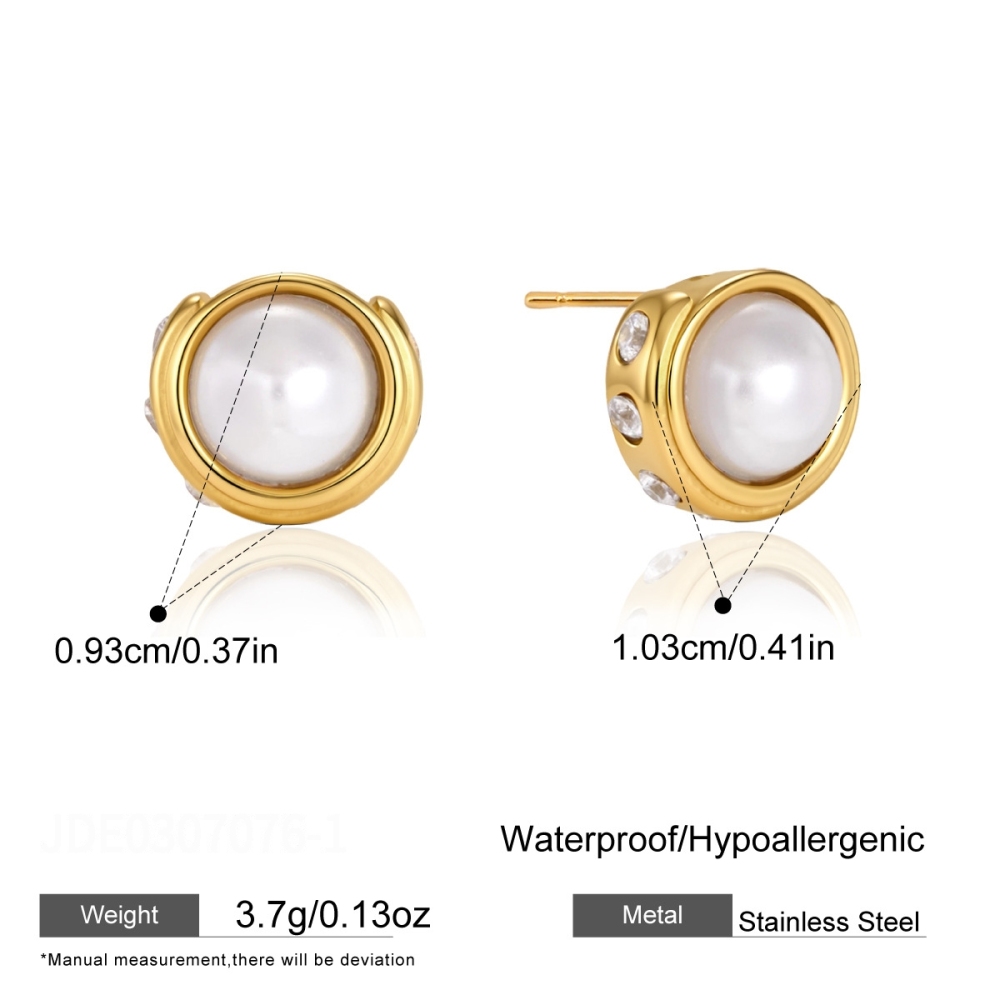 Boucles D'Oreilles Puces Pour Femmes, Forme Géométrique En Forme De Cœur, En Acier Inoxydable Étanche, Couleur Or Et Zircon. 