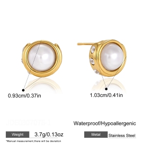 Boucles D'Oreilles Puces Pour Femmes, Forme Géométrique En Forme De Cœur, En Acier Inoxydable Étanche, Couleur Or Et Zircon. h5 