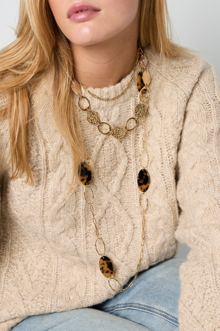 Collier Long En Acier Inoxydable, Forme Elliptique, Collection Simple Et Décontractée Pour Femme 2