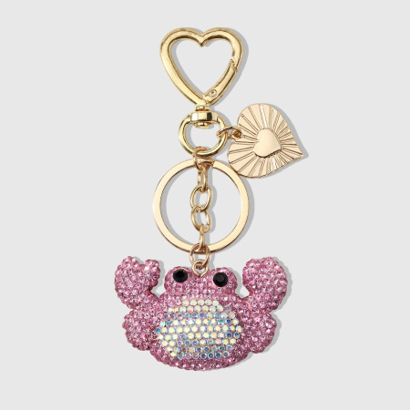 Porte-Clés Luxueux En Alliage Et Strass, Motif Cœur Mignon Et Dessin Animé, Collection « Lovely Series Cute Heart Cartoon ».