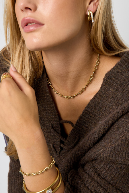 Colliers À Chaîne En Acier Inoxydable, Forme Géométrique, Collection Simple Pour Le Quotidien, Bijoux Pour Femmes 2