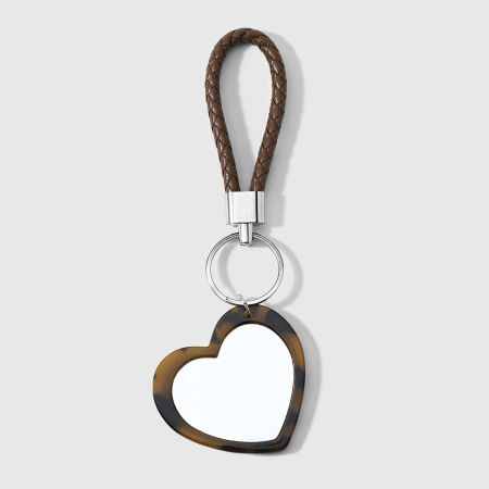 Porte-Clés Acrylique Simple Series Daily Heart, Motif Léopard Uni, Couleur Unie.