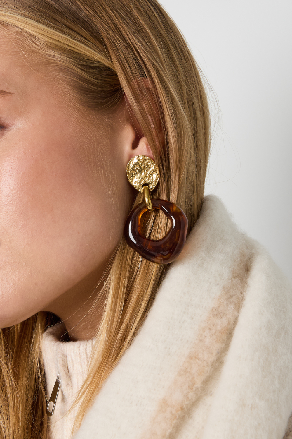 Boucles D'Oreilles Pendantes En Acier Inoxydable, Forme Irrégulière, Collection Simple Daily Simple, Bijoux Pour Femmes Image2