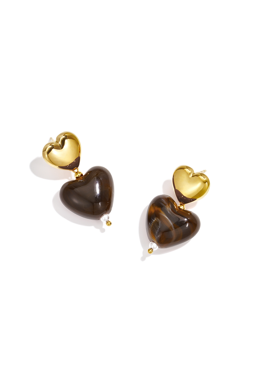 Boucles D'Oreilles Pendantes En Acier Inoxydable En Forme De Cœur, Collection Daily Simple, Bijoux Pour Femmes