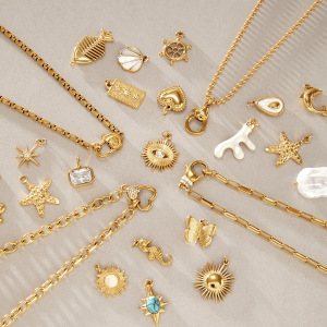 Pendentifs Pour Femmes En Acier Inoxydable Étanche Couleur Or À Faire Soi-Même h5 Image4