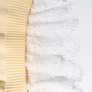 Pull Élégant En Maille Classique À Empiècement En Dentelle Unie h5 Image4