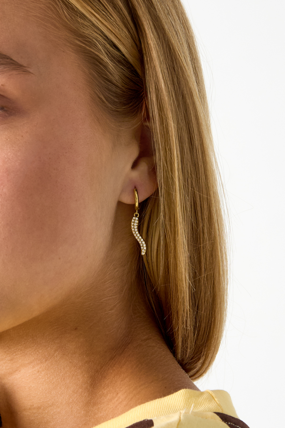 Boucles D'Oreilles Pendantes En Acier Inoxydable, Style Serpent, Collection Daily Simple, Bijoux Pour Femmes Image2