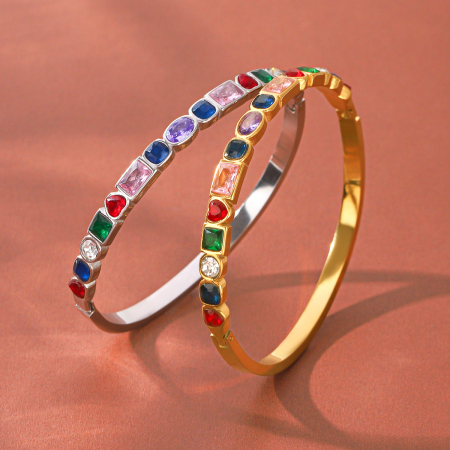 Bracelets Pour Femmes En Acier Inoxydable Imperméable Couleur Or Avec Zircon, Collection De Luxe
