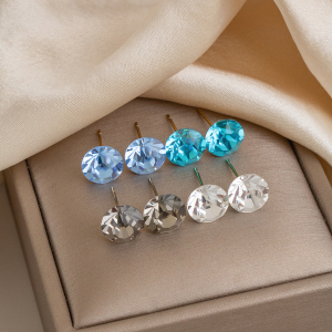 Boucles D'Oreilles Puces Pour Femmes En Acier Inoxydable Étanche Et Cristal h5 Image5