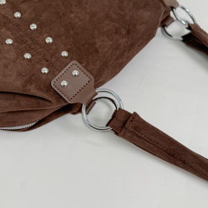 Sac Cabas Femme En Daim Uni À Rivets, Style Streetwear h5 Image4