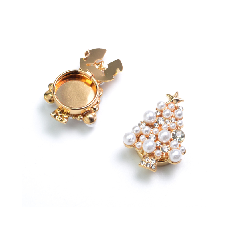 Boutons De Manchette De Luxe En Perles D'Imitation, Strass Et Perles Artificielles, Collection Vacances Et Noël Image2