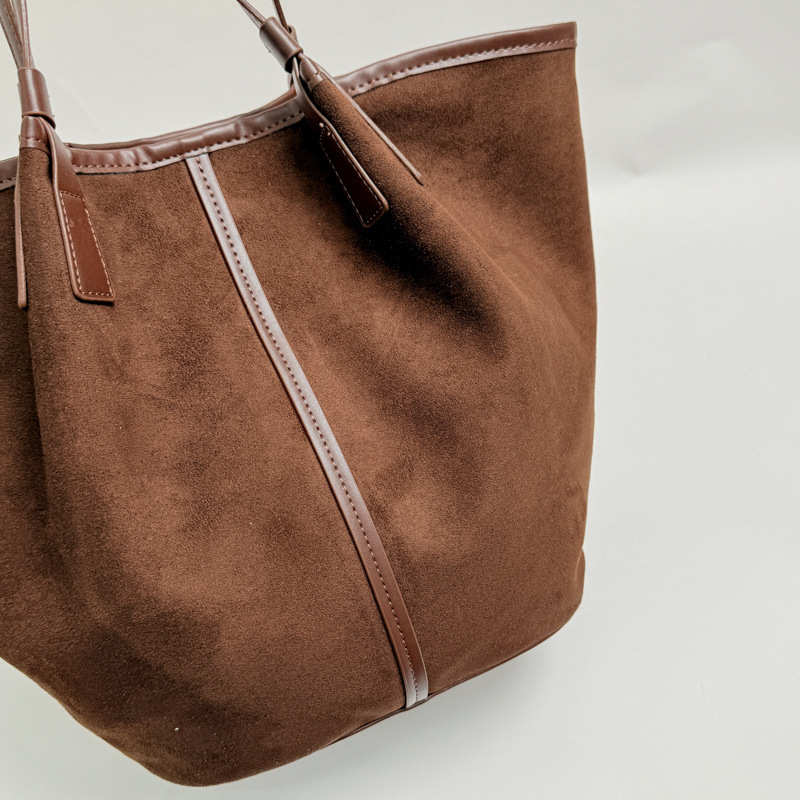Sacs Cabas Minimalistes En Daim Uni Pour Femmes h5Image4