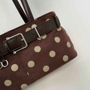 Sacs À Bandoulière Pour Femmes En Daim À Pois Et Détails Métalliques, Style Parisien Chic h5 Image4