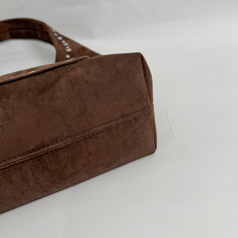 Sacs À Bandoulière Femme En Daim À Rivets, Style Streetwear, Couleur Unie Image6