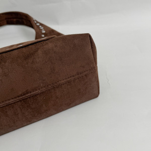Sacs À Bandoulière Femme En Daim À Rivets, Style Streetwear, Couleur Unie h5 Image6