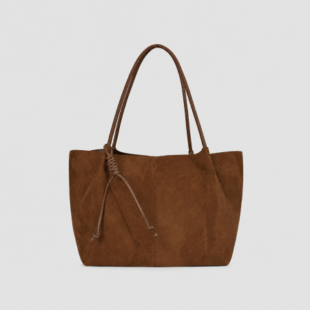 Sac Cabas Minimaliste En Daim Uni Pour Femme